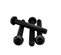 Dadi in plastica Bulloni a testa tonda incrociata in nylon isolati neri, bianchi M2-M8 lunghezze 4-20 mm(Black,M3X6(50pcs))