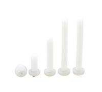 Dadi in plastica Bulloni a testa tonda incrociata in nylon isolati neri, bianchi M2-M8 lunghezze 4-20 mm(White,M2.5X20(50pcs))