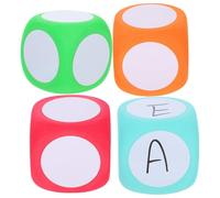 Dadi in Schiuma Cancellabili 4 Pezzi, Cubi EVA 6cm per Apprendimento | Superfici Scrivibili e Lisce, Design Vuoto, per Numeri Simboli ed Equazioni, Giochi Linguistici