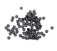 Dadi in zinco nero, 100 pezzi M2-M5 Filettatura metrica in acciaio al carbonio zincato nero Dadi esagonali esagonali M2, M2.5, M3, M4, M5, ottimo ricambio(M3)