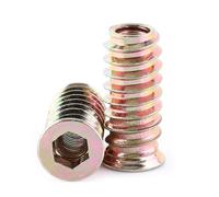 Dadi Inserto 20 pezzi, Inserti Filettat, Dado Esagonale a Testa Esagonale, Filettato per Mobili in Legno, Materiale in Acciaio al Carbonio Zincato (M6*25mm)