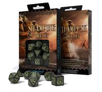 Dadi luminosi Steampunk in bianco e nero Q Workshop (set di 7) - LatestBuy