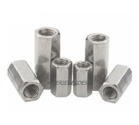 DADI LUNGHI ACCIAIO INOX GIUNZIONE M3 M4 M5 M6 M8 M10 M12 M14 M16 M20 PROLUNGA