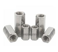DADI LUNGHI ACCIAIO INOX GIUNZIONE M3 M4 M5 M6 M8 M10 M12 M14 M16 M20 PROLUNGA