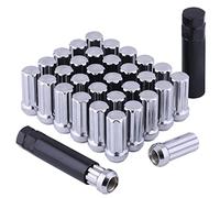 Dadi M14 x 1,5 14 x 1,5 7 dadi scanalati M14 x 1,5 cromati alti 5,1 cm, confezione da 32 chiavi a bussola 14 mm x 1,5 dadi a ghianda dado a ghianda adatto per Ford F250 F350 Super Duty Chevy Silverado