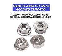 DADI M3 M4 M5 M6 M8 M10 M12 M14 M16 M20 FLANGIATI CON RONDELLA ZINCATO DIN 6923