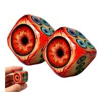 Dadi "Occhio di Cthulhu", Dadi a Sei Facce Artigianali a Tema Occhio (Dark), Dadi in Stile Gotico e Punk con Design a Occhio Iniettato di Sangue - Per Amanti del Fantasy e del Macabro (2pcs)