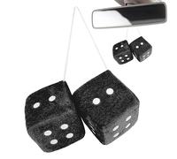 Dadi per auto, 1 paio di dadi in peluche sfocati a specchio, con puntini, decorazione da appendere allo specchio dell'auto, coppia di ciondoli per specchietto dell'auto, dadi da appendere per