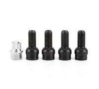 Dadi per bulloni ruota 4 pezzi M14 x 1,5 mm, serrature di sicurezza Dadi per bulloni per ruota fissati, bullone in acciaio nero con chiave di bloccaggio, kit bullone ruota +dado