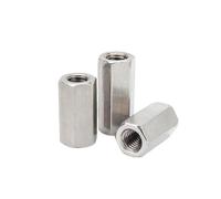 Dadi per ferramenta, Dado di accoppiamento for asta lunga estensibile esagonale DIN6334 in acciaio inossidabile 304, giunto tubolare(1pc M12x19x35mm)