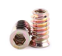 Dadi per inserti filettati 20PCS, inserti in legno filettati esagonali placcati in zinco per assortimento di mobili in legno(M6*20mm)