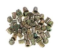 Dadi per inserti filettati per mobili da 50 pezzi, testa esagonale in lega di zinco M5 da 10 mm Connettore di fissaggio filettato per inserti in legno