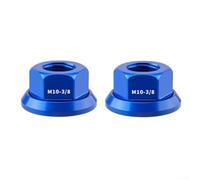 Dadi per mozzo per bicicletta, confezione da 2 pezzi, M10 3/8, in lega di alluminio, per stabilità di collegamento dell'asse della bici pieghevole e fissa, colore blu