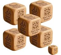 Dadi per quilter, fatti a mano, in legno, con 6 attività di trapuntatura incise, decorazione unica per la stanza da cucito, regalo divertente per trapuntatori, cucito e amanti del mestiere (5 pezzi)