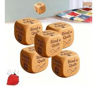 Dadi per quilter, in legno, con 6 incisioni per trapuntare, divertenti e fatti a mano, per quilter e artigiani (5 pezzi)