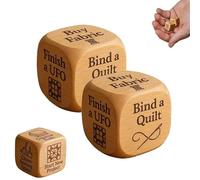 Dadi per quilting, dadi in legno per prendere decisioni sul cucito con 6 compiti di quilting incisi, regalo divertente fatto a mano per appassionati di quilting, cucito e artigianato (2pcs)