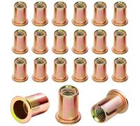 Dadi per rivetti, dadi filettati, 160 pezzi, dadi per rivetti ciechi, M6, zincati, in acciaio al carbonio, testa piatta, filettatura interna, rivet, dadi a manicotto, utilizzati per piastre