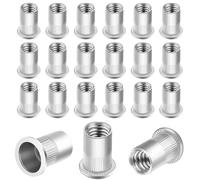 Dadi per rivetti M5, dadi filettati per rivetti ciechi, in acciaio inox, 80 pezzi, rotondi, testa piatta, rivet Nutsert, dadi monodinetti a testa svasata utilizzati per piastre metalliche, tubi ecc
