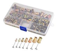 Dadi per rivetti,Rivet Dado Inserto Filettato Testa Piana in Acciaio al Carbonio Placcato Nutsert Kit Assortimento di Cappucci 165PCS M3 M4 M5 M6 M8 M10 M12