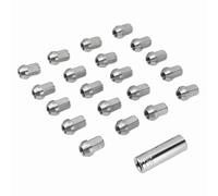 Dadi per Ruote, 20 Pezzi M14 X1,5 Dadi con Manicotto, Set di Dadi per Ruote in Acciaio Inossidabile 35 Mm Sul Lato Opposto 19 Mm, Parti di Accessori per Ruote