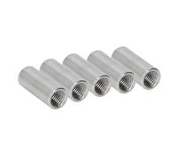 Dadi per tubi con connettore tondo per barra filettata in acciaio inossidabile 304 Tono argento 5 pezzi 5pcs M6*10 * 40