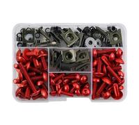 Dadi Per Vite Per Moto Bulloni Per Motocicletta, Viti Per Piaggio VESPA GTS 300, 177 Pezzi, Kit Bulloni Carenatura, Dadi, Clip Di Fissaggio, Dadi Parabrezza Viti E Bulloni(ROSSO)