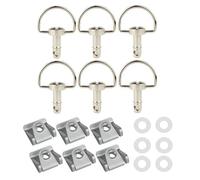 Dadi Per Vite Per Moto Kit Di Bulloni Per Carenatura Per Y&amaha R1 R6 Da 17 Mm, Elementi Di Fissaggio A Sgancio Rapido, Rivetti A D Con 1/4 Di Giro, Prigionieri Viti E Bulloni(Argento,6 pezzi)