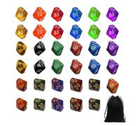 Dadi Poliedrici 35 Pezzi con Borsa Di Stoccaggio 1 Pezzo Set Di Dadi 10 Lati, Dadi Di Gioco Di Ruolo, Dadi Colorati per Giochi Da Tavolo, Feste