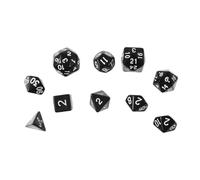 Dadi Poliedrici Acrilici Neri Numeri, per Giochi da Tavolo | Multifacciali Creativi, Leggeri e Portatili, Pattern Numerico Chiaro, Adatti a Educazione e Intrattenimento
