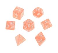 Dadi poliedrici con diversi numeri incisi, idea regalo, rosa chiaro, 7 pezzi