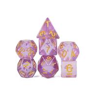 Dadi poliedrici da 6 pezzi, set di dadi D20 Set di dadi per giochi da tavolo DND RPG (rosa)