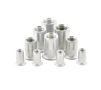 Dadi rivettati in metallo a forma di petalo, dadi a testa piatta, rivetti a morsetto for pannelli, kit di fissaggio a espansione for rivetti(Aluminum Alloy Flat,M8 (5Pcs))