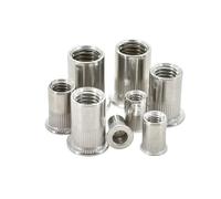 Dadi rivetti a testa piatta acciaio inossidabile, Dadi rivettati piatti con filettatura metrica multicolore M3-M12 50/100 pezzi(304 Stainless Steel,M8(50Pcs))