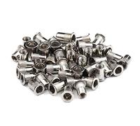 Dadi rivetti a testa piatta acciaio inossidabile, Inserti filettati in acciaio inossidabile, dadi for rivetti, confezione da 200 M3-M6 multicolore(Silver,M6 50pcs)