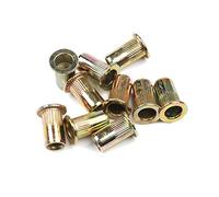 Dadi rivetti a testa piatta acciaio inossidabile, Inserti filettati in acciaio inossidabile, dadi for rivetti, confezione da 200 M3-M6 multicolore(Gold,M5 50pcs)