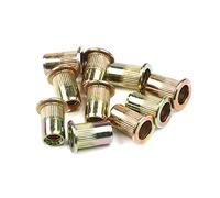 Dadi rivetti a testa piatta acciaio inossidabile, Inserti filettati in acciaio inossidabile, dadi for rivetti, confezione da 200 M3-M6 multicolore(Gold,M6 50pcs)
