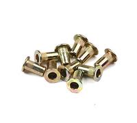 Dadi rivetti a testa piatta acciaio inossidabile, Inserti filettati in acciaio inossidabile, dadi for rivetti, confezione da 200 M3-M6 multicolore(Gold,M3 50pcs)