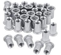 Dadi rivetti metallici, dadi inseribili, Dadi a rivetto metrici con inserto filettato a testa piatta, confezione da diverse misure(M8 20PCS)