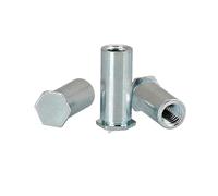 Dadi rivetto, Dado for rivetto a pressione con foro cieco esagonale esterno in acciaio al carbonio M4-M6, misure multiple(10pcs M5x20)