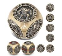 Dadi Rotanti DND, 6 Lati Spinner in Metallo, Design a Rilievo 3D, D&D Dadi Poliedrici Girevoli, Regali DND, Sacchetto Regalo con Logo Drago, Giochi da Tavolo, Accessori per Giochi di Ruolo, Bronzo