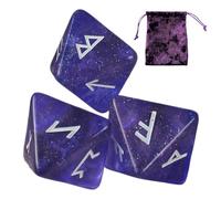 Dadi Runici a 8 facce - Dadi Rune Poliedrici | Dadi Rune con Borsa A Cordoncino | Set Di Dadi Runici Assortiti 3 Pezzi | Dadi Previsione Di Apprendimento Astrologico per Adulti E Io