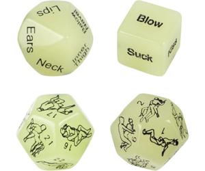 dadi š-é-xy Multi-Sided Night Glow Dice 4 dadi š-é-xy Verdi šéššuali di coppia italiano 6X4J1F7