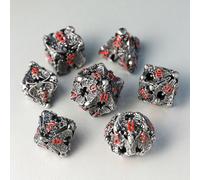 Dadi Set D&D Metallo 7 pezzi D4 D6 D8 D10 D12 D20 D% 3D Angelo Cavo Poliedrici Dadi per Dungeons and Dragons Pathfinder Warhammer Giochi da Tavolo RPG MTG Giochi
