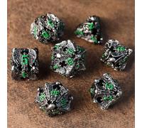 Dadi Set D&D Metallo 7 pezzi D4 D6 D8 D10 D12 D20 D% 3D Angelo Cavo Poliedrici Dadi per Dungeons and Dragons Pathfinder Warhammer Giochi da Tavolo RPG MTG Giochi