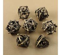 Dadi Set D&D Metallo 7 pezzi D4 D6 D8 D10 D12 D20 D% Drago 3D Cavo Poliedrici Dadi per Dungeons and Dragons Pathfinder Warhammer Giochi da Tavolo RPG MTG Giochi