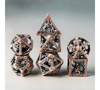 Dadi Set D&D Metallo 7 pezzi D4 D6 D8 D10 D12 D20 D% Drago 3D Cavo Poliedrici Dadi per Dungeons and Dragons Pathfinder Warhammer Giochi da Tavolo RPG MTG Giochi
