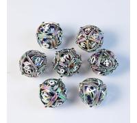 Dadi Set D&D Metallo 7 pezzi D4 D6 D8 D10 D12 D20 D% Drago 3D Cavo Poliedrici Dadi per Dungeons and Dragons Pathfinder Warhammer Giochi da Tavolo RPG MTG Giochi