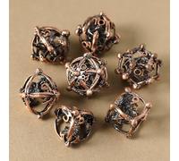 Dadi Set D&D Metallo 7 pezzi D4 D6 D8 D10 D12 D20 D% Drago 3D Cavo Poliedrici Dadi per Dungeons and Dragons Pathfinder Warhammer Giochi da Tavolo RPG MTG Giochi