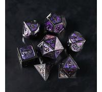 Dadi Set D&D Metallo 7 pezzi D4 D6 D8 D10 D12 D20 D% Poliedrici Dadi per Dungeons and Dragons Pathfinder Warhammer Giochi da Tavolo RPG MTG Giochi