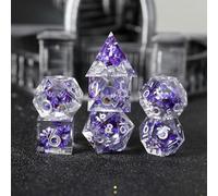 Dadi Set D&D Particolari 7 Pezzi Fiore d'arte Dadi da Gioco Resina DnD Dice con Bordi Affilati Lancia Dadi per Dungeons and Dragons Pathfinder RPG Magic the Gathering con Confezione Regalo